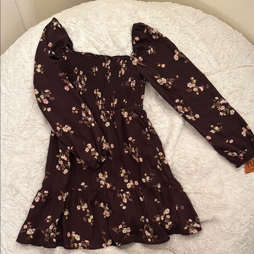 Abercrombie & Fitch Dark Purple/Burgundy Floral Dress